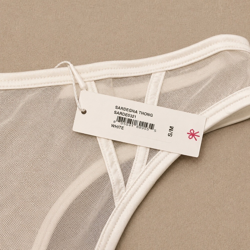 COSABELLA Thong White Sheer Mesh Strappy Panty - S/M / NWT - Picture 2 of 7